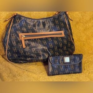 Dooney and Bourke Black and Brown wallet and purse